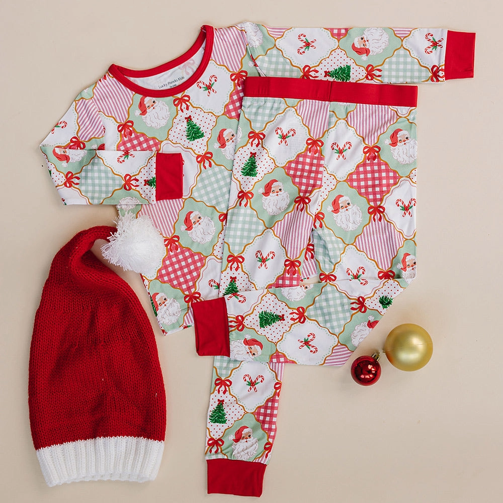 Santa Patchwork Two Piece - Lucky Panda Kids
