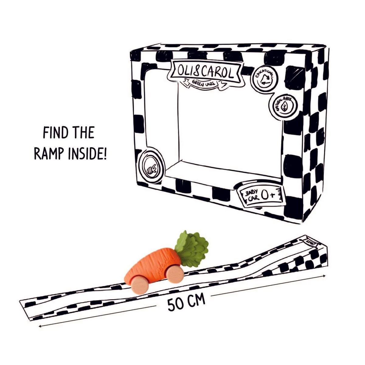 Cathy the Carrot Baby Car - Oli & Carol