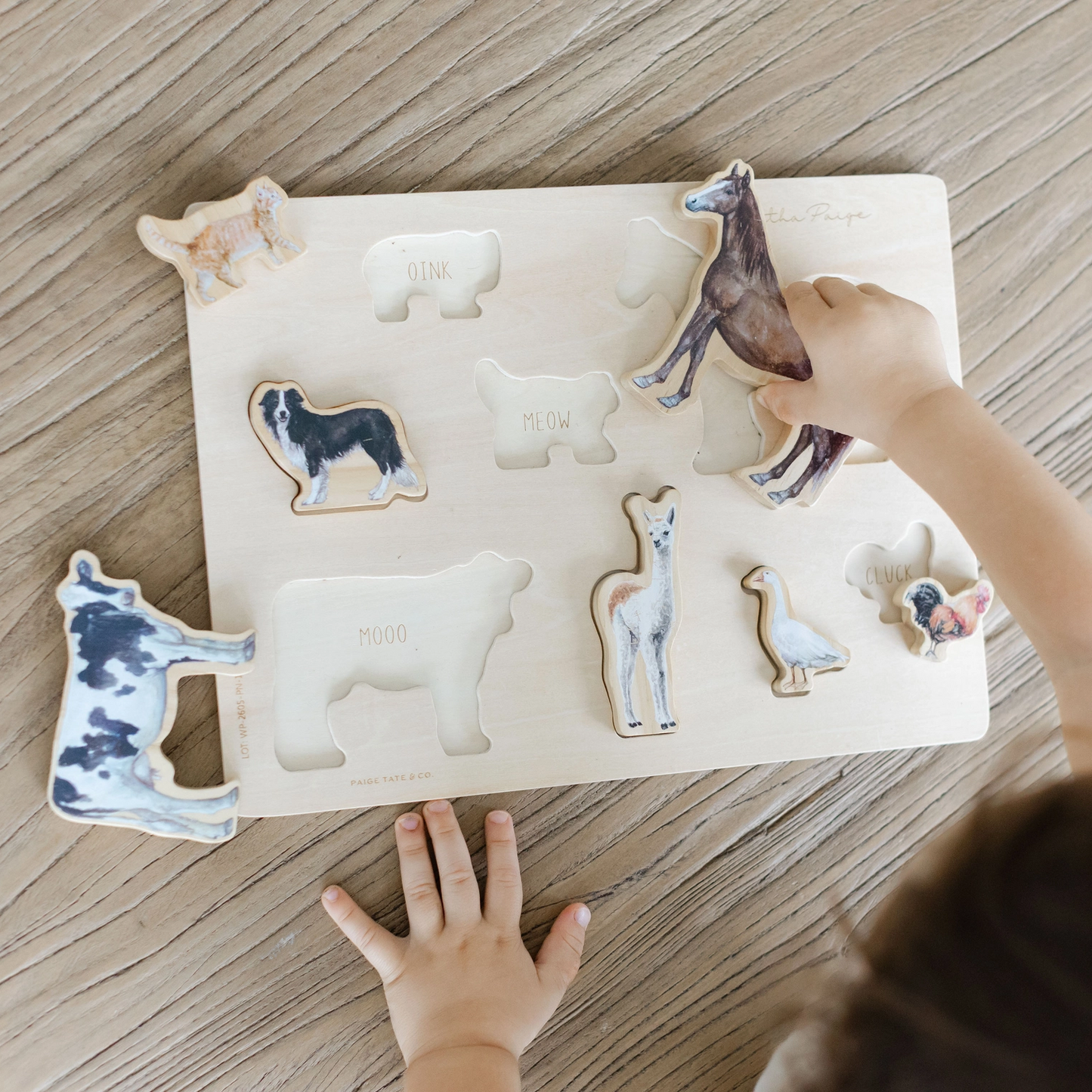 Farm Animals Chunky Wooden Puzzle - Paige Tate