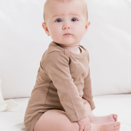 Truffle Long Sleeve Bodysuit - Colored Organics