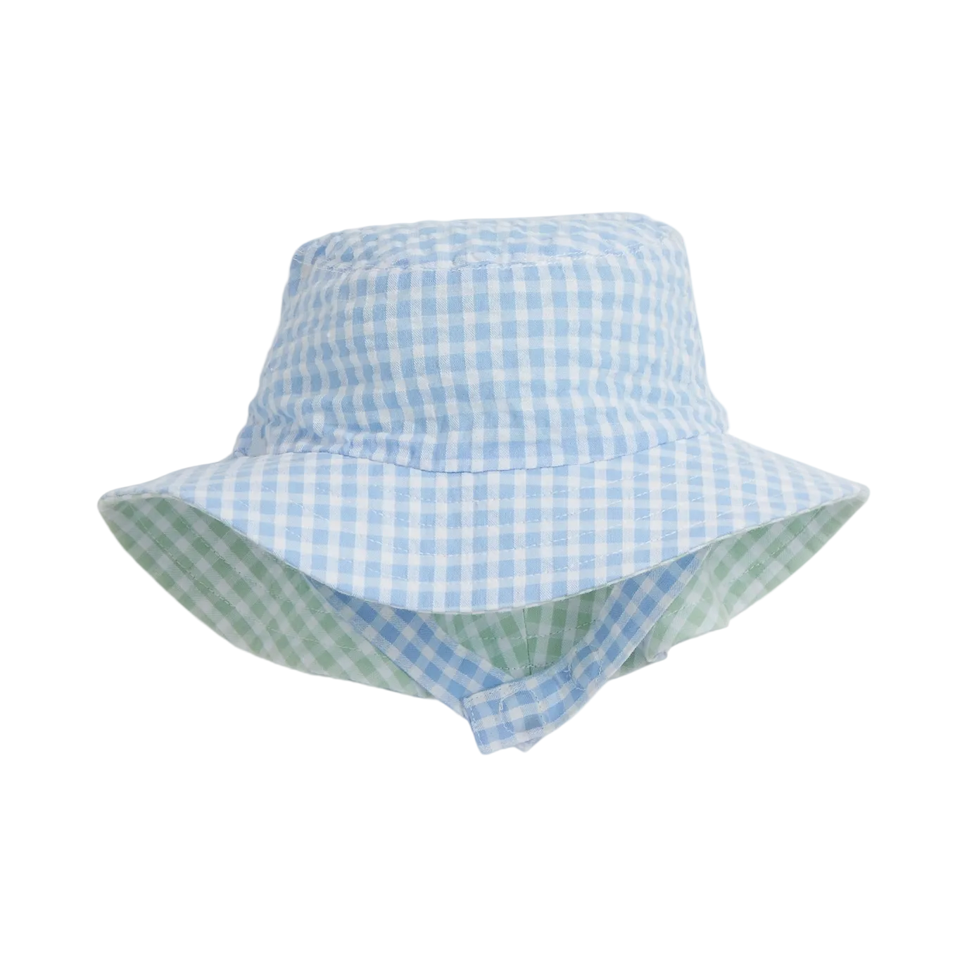Blue Gingham Reversible Bucket Hat - Magnetic Me
