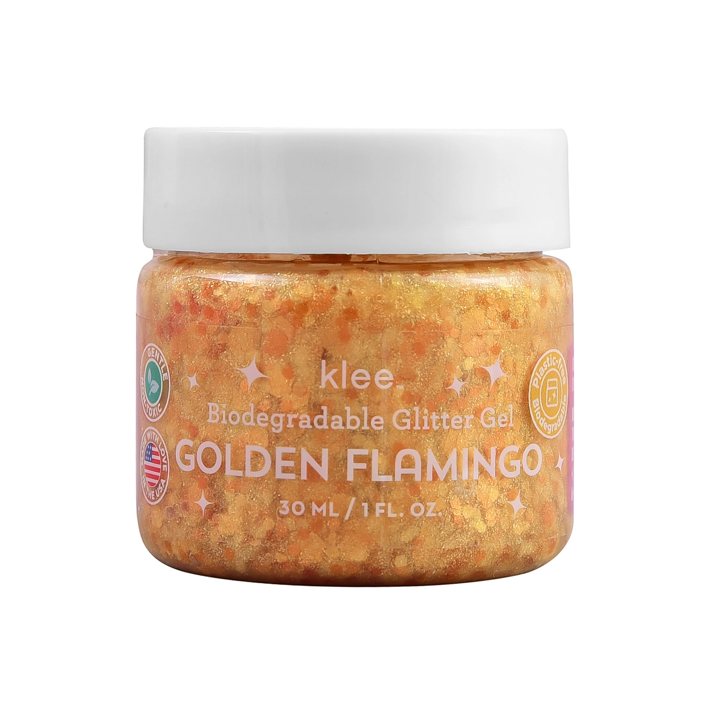 Golden Flamingo Biodegradable Glitter Gel - Klee Naturals