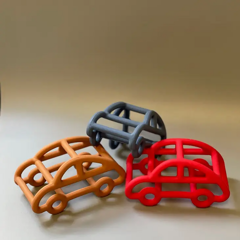 3D Silicone Car Teether - Three Hearts Modern Teething