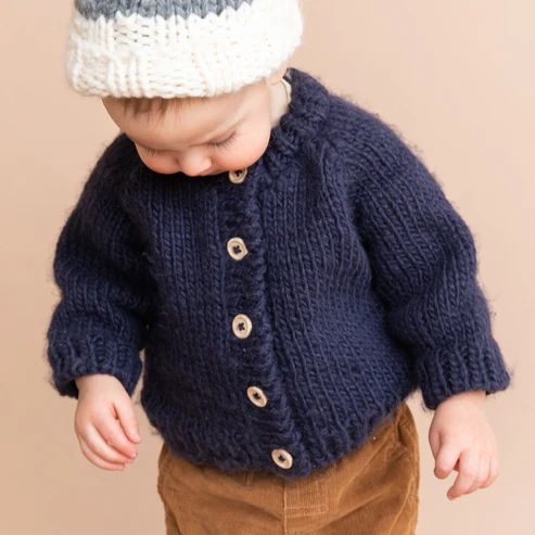 Navy Classic Cardigan - The Blueberry Hill