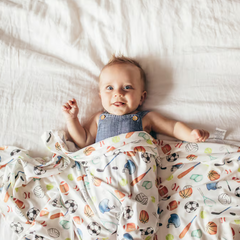 Varsity Swaddle Blanket - Copper Pearl