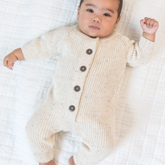White Fleck Milo Sweater Romper - Colored Organics