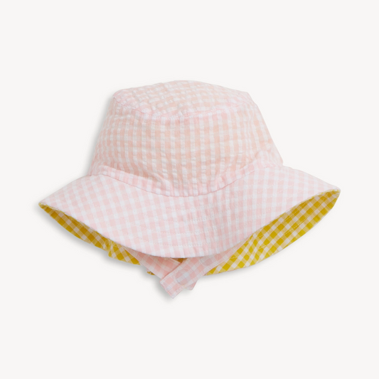 Pink Gingham Reversible Bucket Hat - Magnetic Me