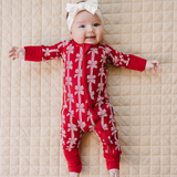 Red Bows Romper - Lucky Panda Kids