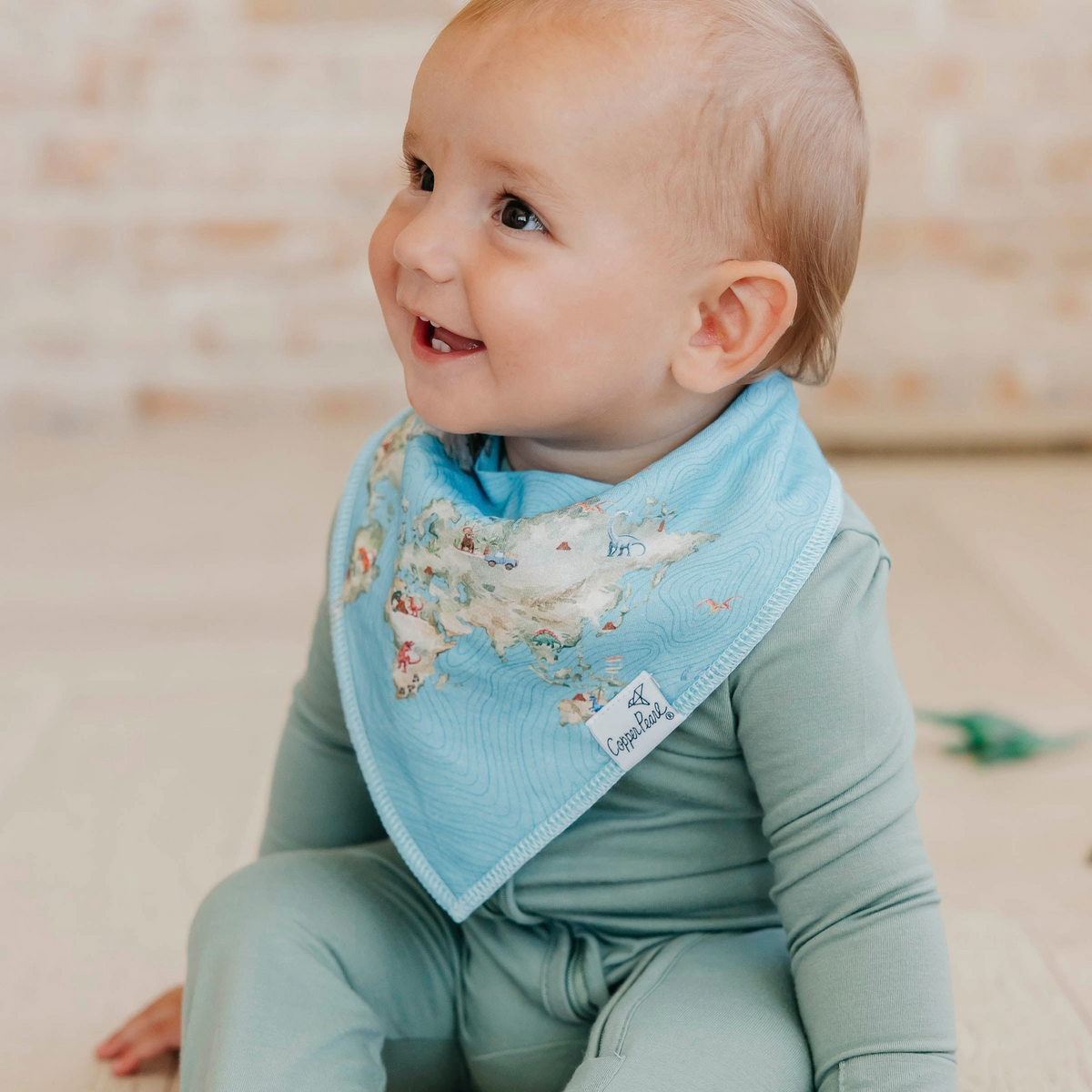 Dino Explorer Bandana Bibs - Copper Pearl