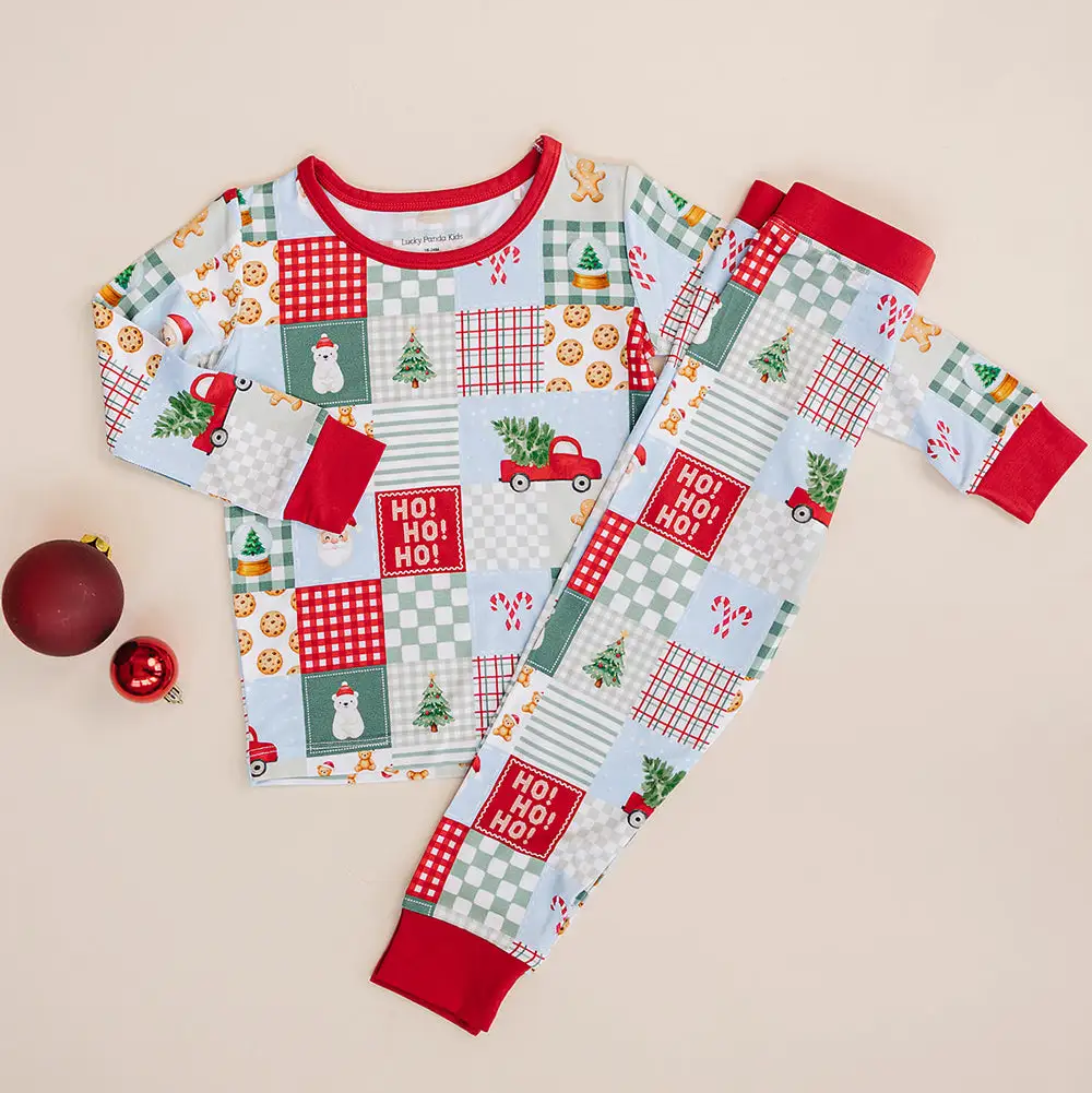 Christmas Patchwork Two Piece - Lucky Panda Kids