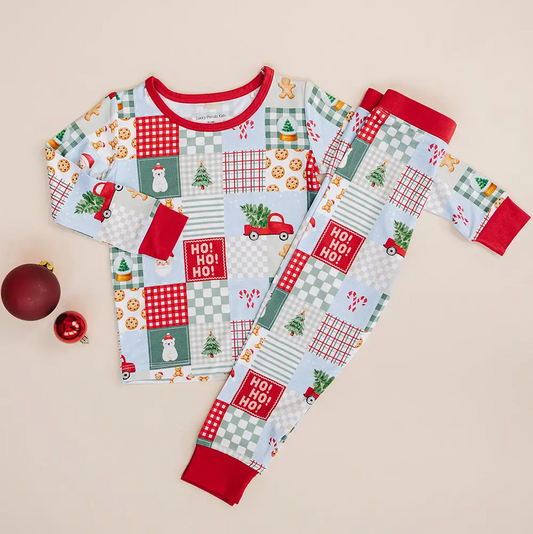 Christmas Patchwork Two Piece - Lucky Panda Kids