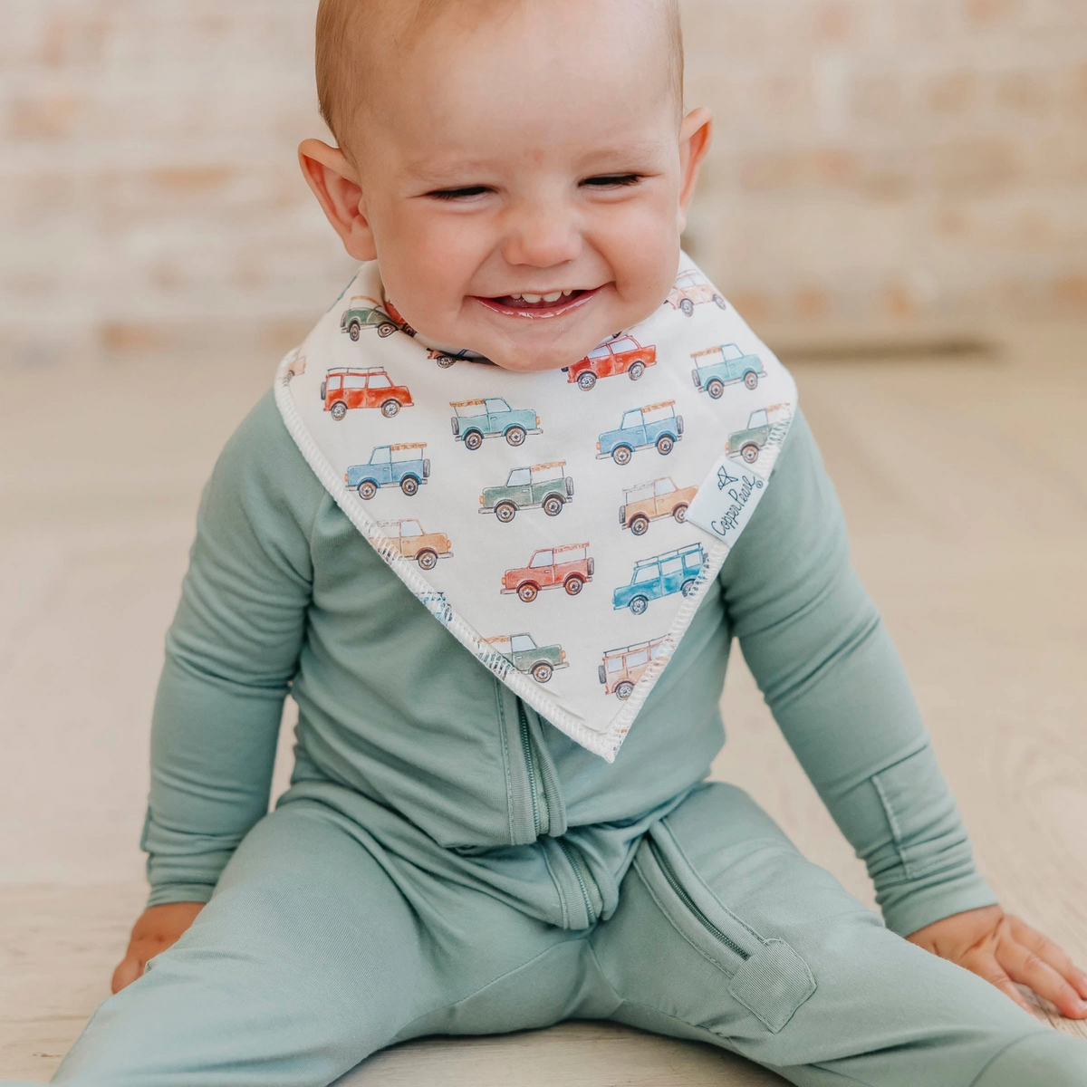 Dino Explorer Bandana Bibs - Copper Pearl