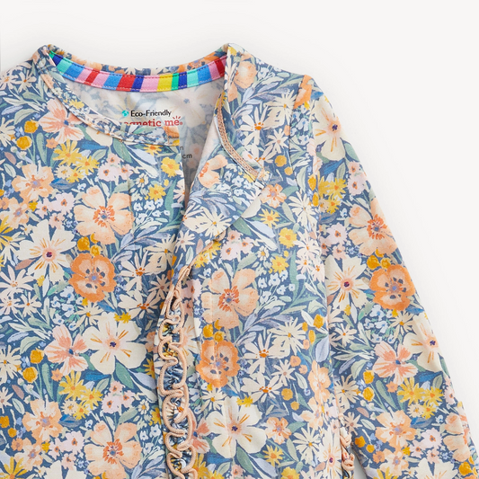 Floral Ruffle Footie - Magnetic Me