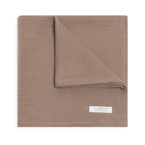 Taupe Muslin Swaddle Blanket - Colored Organics