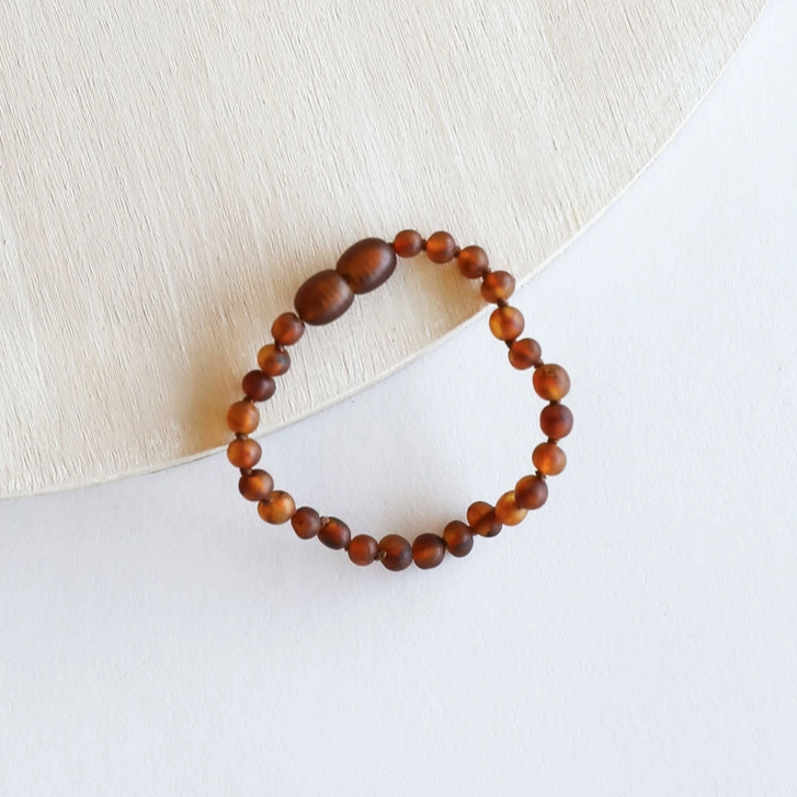 Raw Cognac Amber Anklet / Bracelet - CanyonLeaf