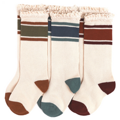 Rugby Stripe Knee High 3 Pack - Little Stocking Co.