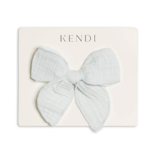 Powder Muslin Bow Hair Clip - Kendi