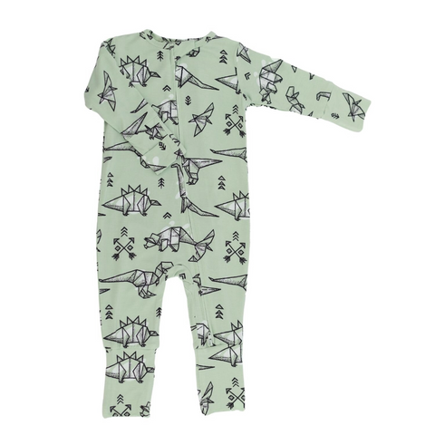 Origami Dino Convertible Romper - Sweet Bamboo