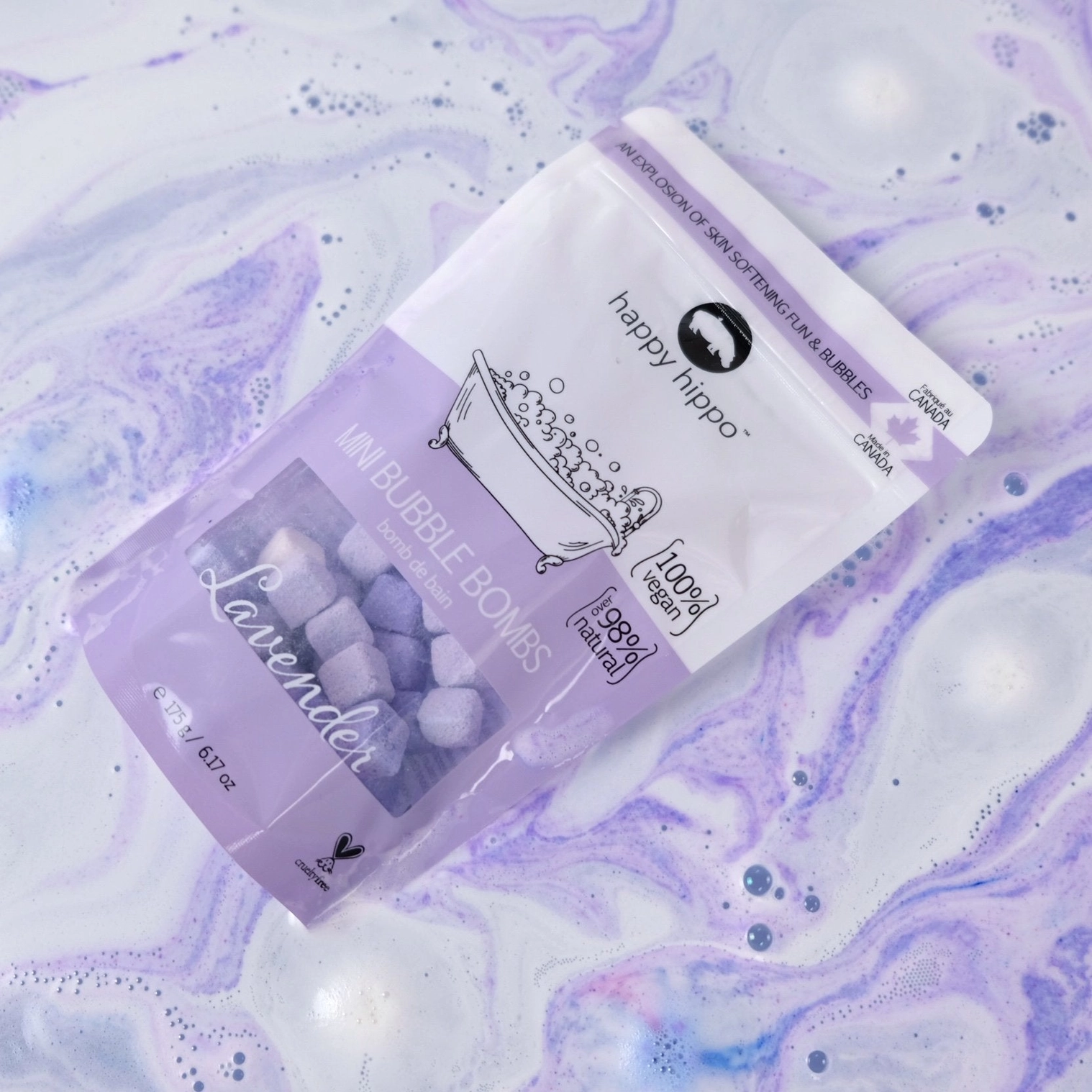 Lavender Mini Bath Bombs - Happy Hippo Bath Co.
