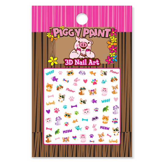 Playful Pets Nail Art Stickers - Piggy Paint