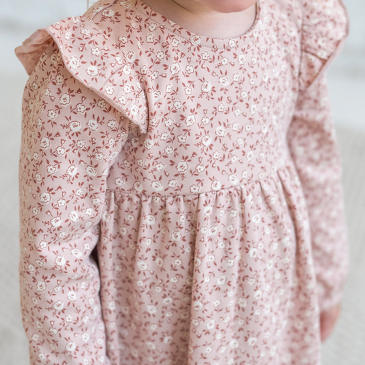 Blush Zinnia Floral Mika Ruffle Dress - Colored Organics