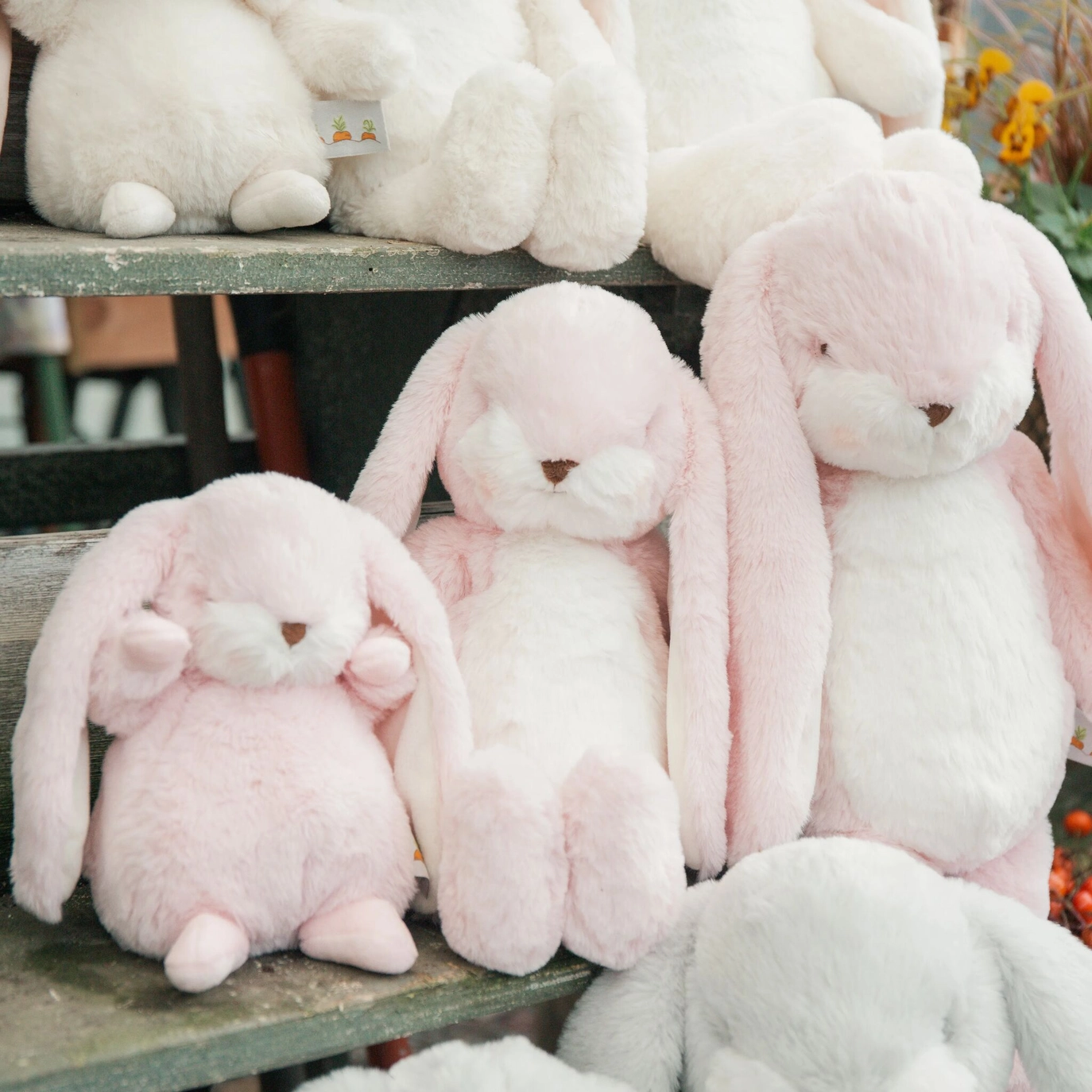 Pink 8" Nibble Floppy Bunny - Bunnies By The Bay