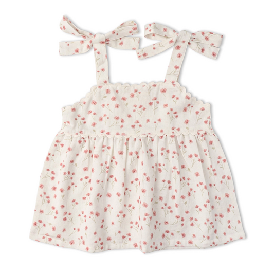 Pink Bloom Tie Up Top & Short Set - Makemake Organics
