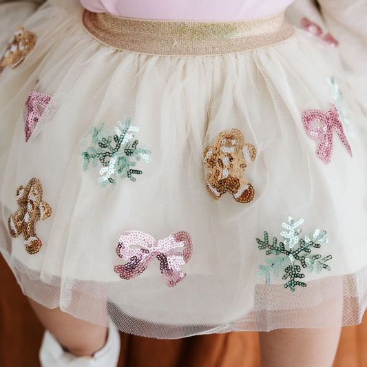 Gingerbread Sequin Tutu Skirt - Sweet Wink