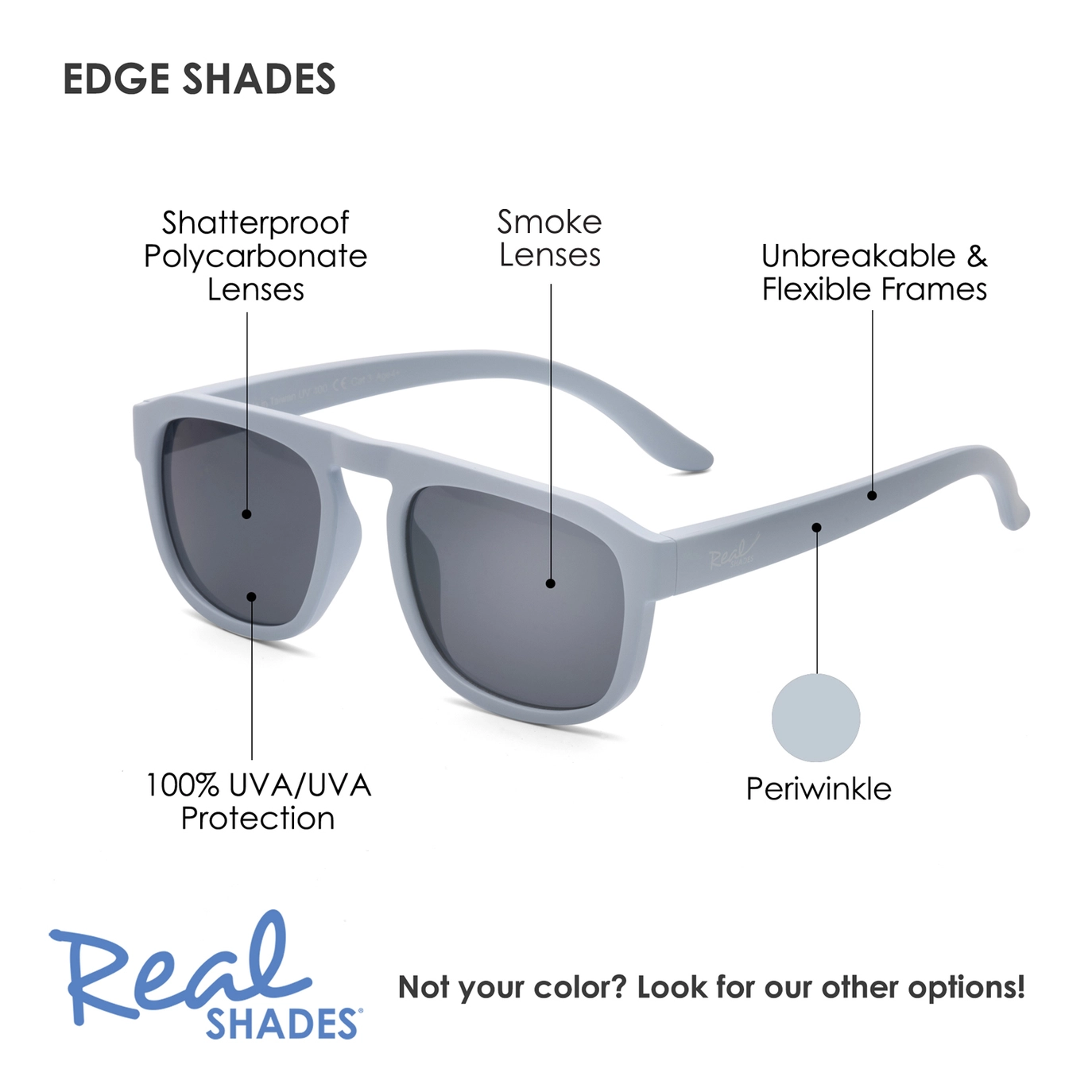 Periwinkle Blue Edge Sunglasses - Real Shades