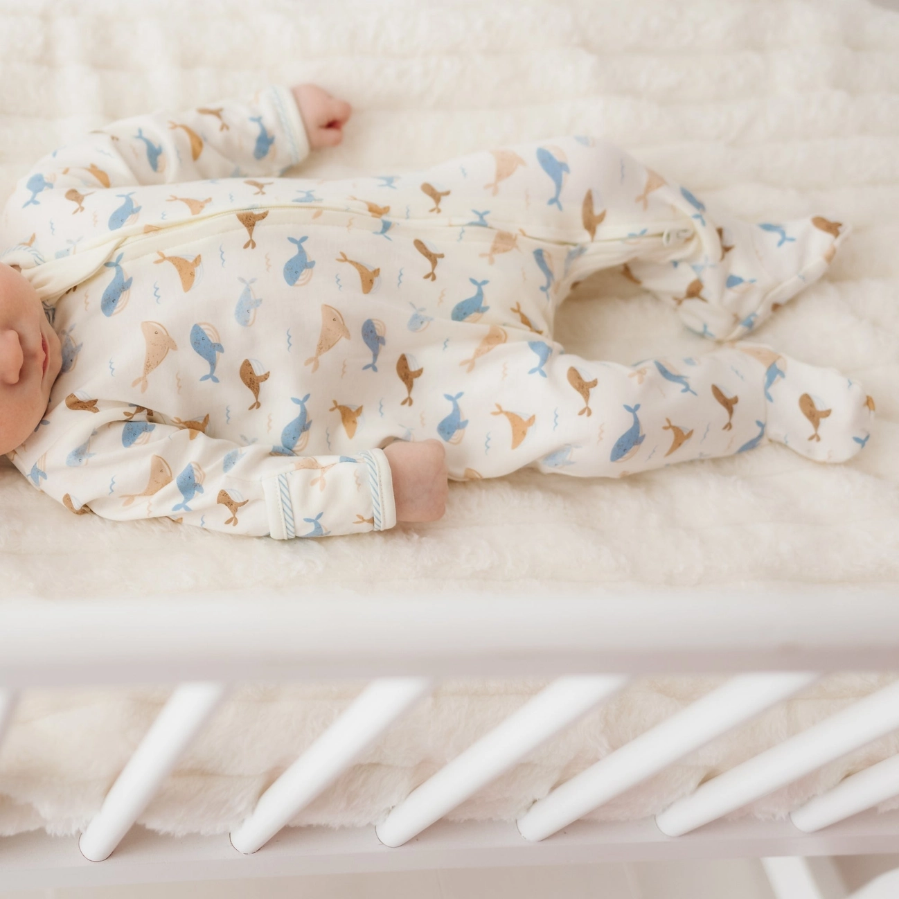Whale Tales Zip Footie - Magnolia Baby