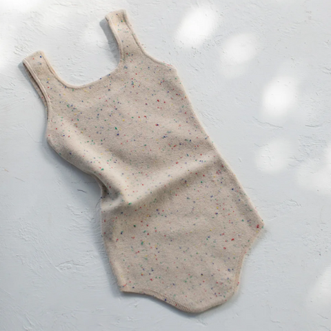 Speckled Beige Knit Bodysuit - Raised By Water