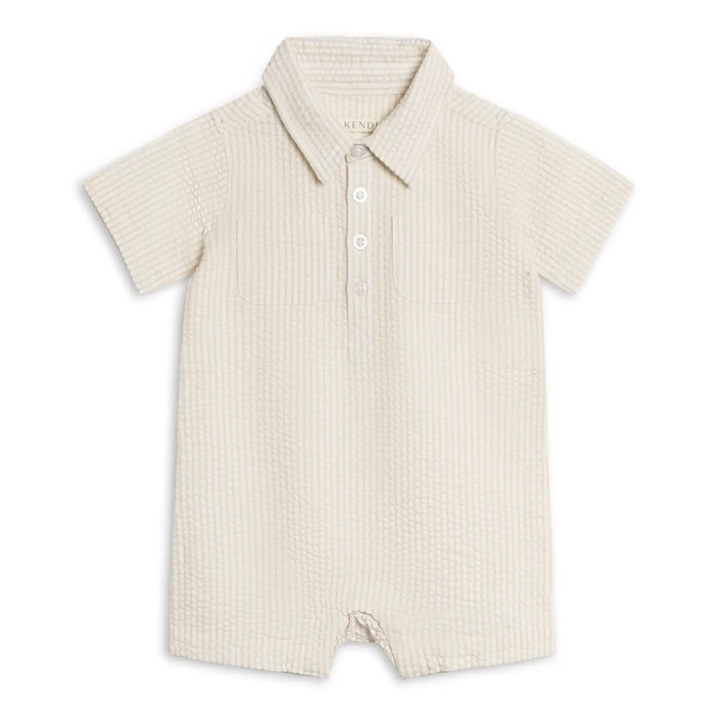 Dune Stripe Mato Seersucker Collared Romper - Kendi