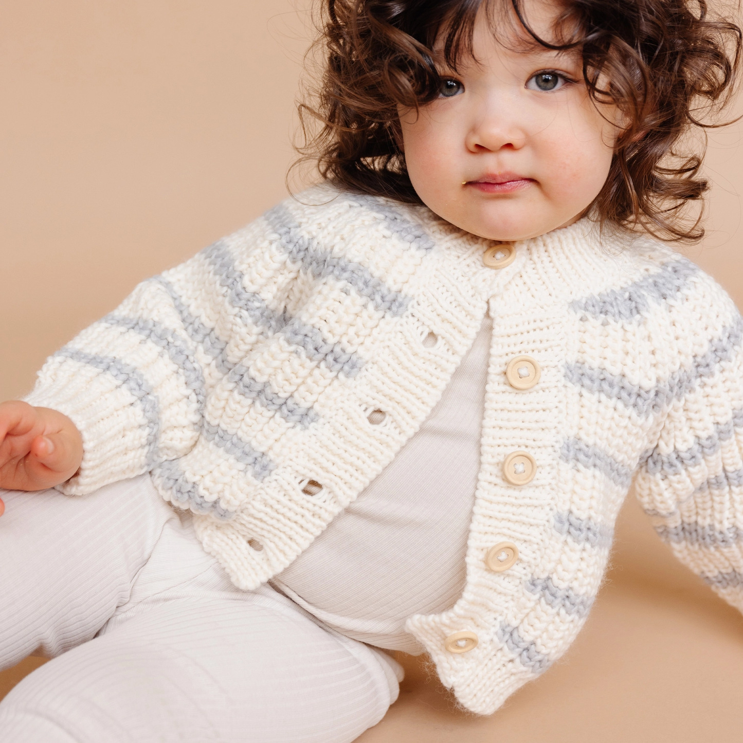 Bowie Gray Stripe Cardigan - The Blueberry Hill