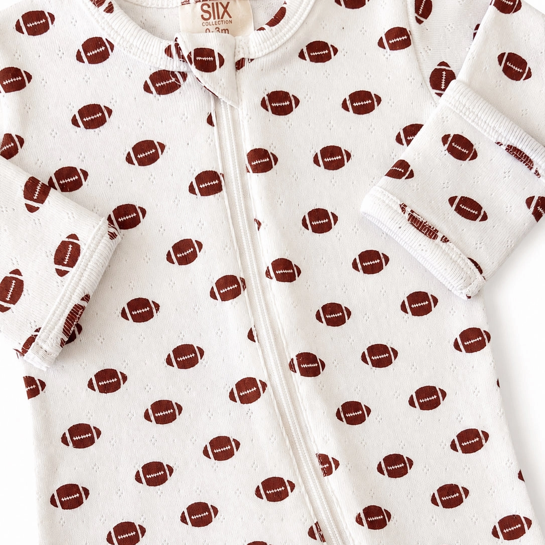 Football Pointelle Footie - SIIX Collection