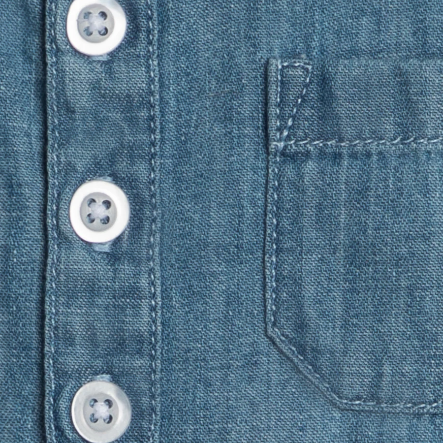 Ted Chambray Collared Romper - Kendi