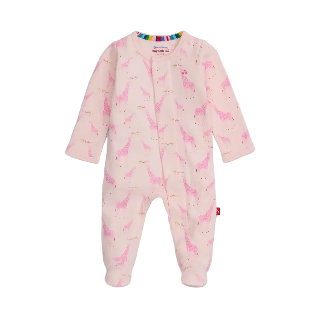 Pink Jolie Giraffe Organic Cotton Footie - Magnetic Me