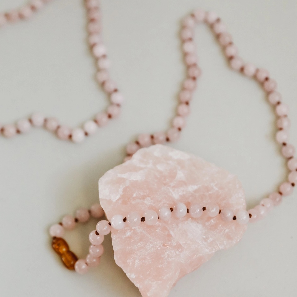 Pure Gemstone + Rose Quartz Necklace - CanyonLeaf