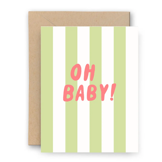 Striped Cabana Oh Baby Card - Little Tomato