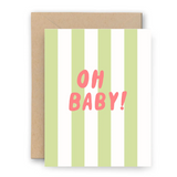 Striped Cabana Oh Baby Card - Little Tomato