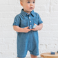 Ted Chambray Collared Romper - Kendi