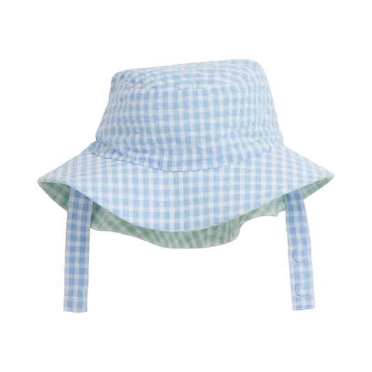 Blue Gingham Reversible Bucket Hat - Magnetic Me