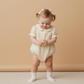 Butter Yellow Smocked Button Romper - Makemake Organics