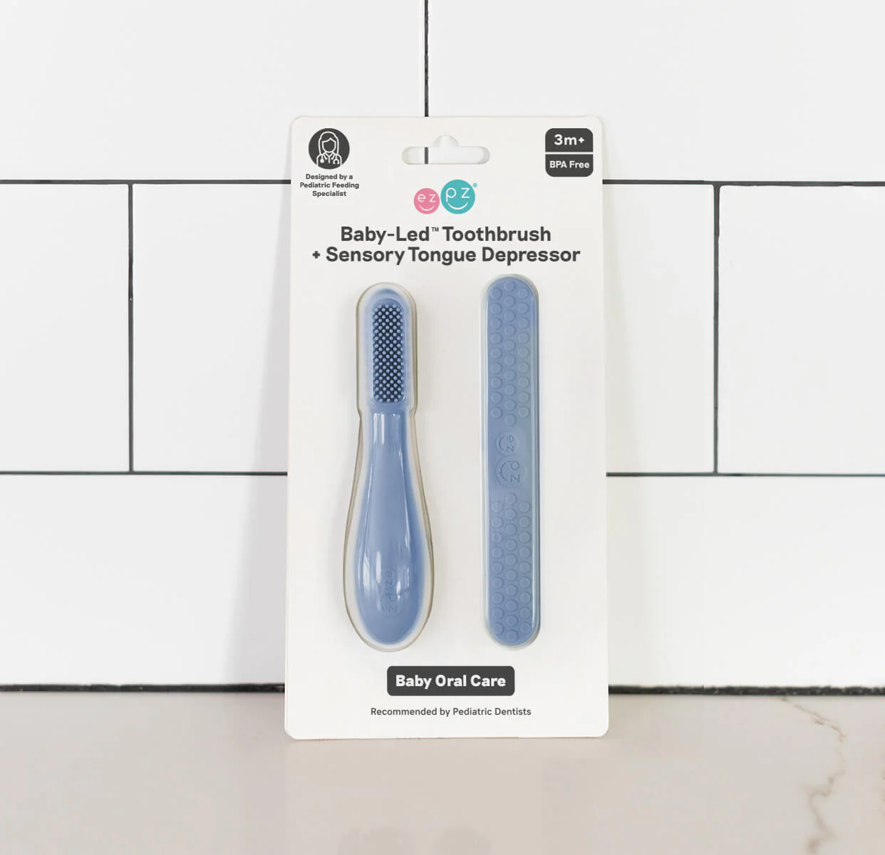 Indigo Toothbrush & Tongue Depressor - ezpz