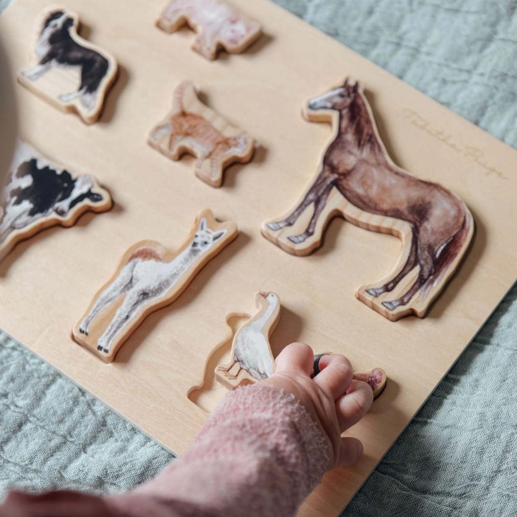 Farm Animals Chunky Wooden Puzzle - Paige Tate