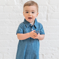Ted Chambray Collared Romper - Kendi