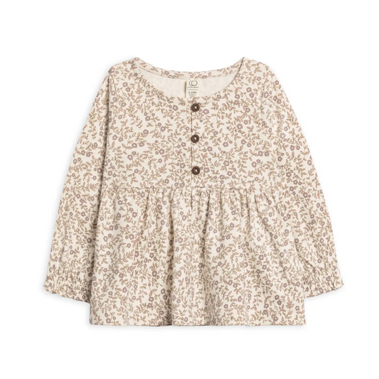 Aurora Floral Trudy Button Top - Colored Organics