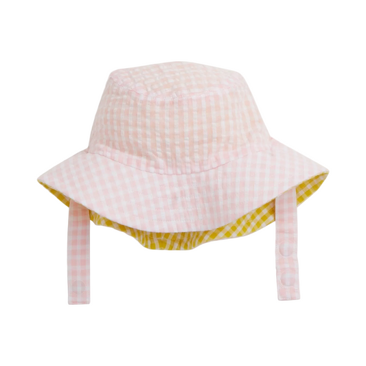 Pink Gingham Reversible Bucket Hat - Magnetic Me