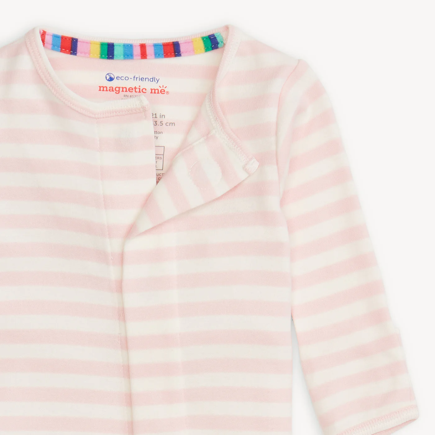 Pink Stripe Organic Cotton Footie - Magnetic Me