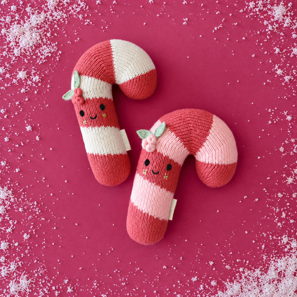 Blush Stripe Candy Cane - Cuddle + Kind