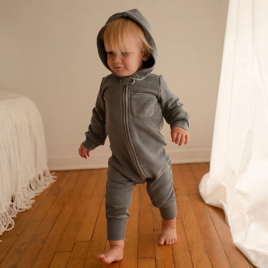 Moonstone Cozy Zip Romper - L'ovedbaby